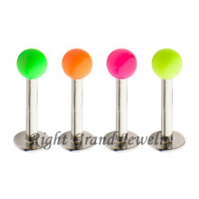 Neon Farbe Ball eloxiertem 316L Stahl Bar magnetische Lippe Piercing
